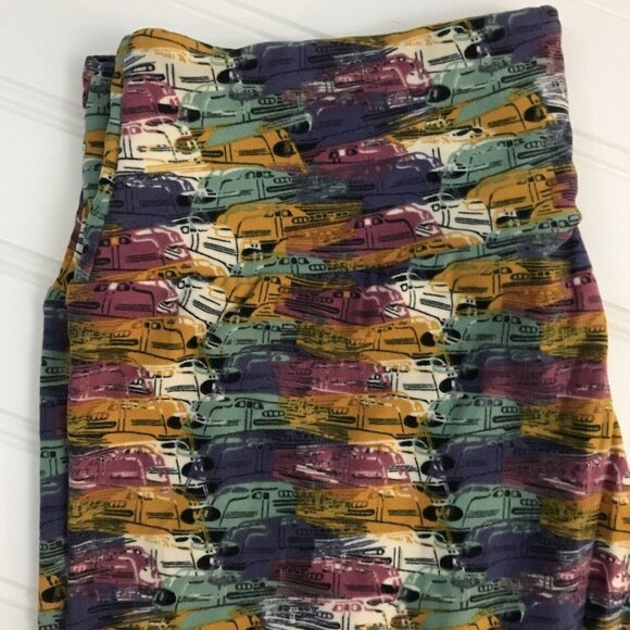 NWT LulaRoe OS High Speed Train Pattern Transportation Leggings One Size LLR NEW - Picture 2 of 4